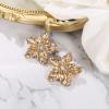 image:imageBriLove Stunning Gorgeous Rhinestone Marquise Simulated Pearl Floral StarShaped Stud Earrings for Women Summer Refreshing Seaside Idyllic HolidayChampagne GoldTone