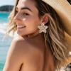 image:imageBriLove Stunning Gorgeous Rhinestone Marquise Simulated Pearl Floral StarShaped Stud Earrings for Women Summer Refreshing Seaside Idyllic HolidayChampagne GoldTone