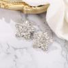 image:imageBriLove Stunning Gorgeous Rhinestone Marquise Simulated Pearl Floral StarShaped Stud Earrings for Women Summer Refreshing Seaside Idyllic HolidayClear SilverTone