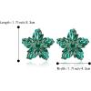 image:imageBriLove Stunning Gorgeous Rhinestone Marquise Simulated Pearl Floral StarShaped Stud Earrings for Women Summer Refreshing Seaside Idyllic HolidayEmerald Color GoldToned