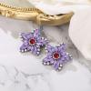 image:imageBriLove Stunning Gorgeous Rhinestone Marquise Simulated Pearl Floral StarShaped Stud Earrings for Women Summer Refreshing Seaside Idyllic HolidayPurple AntiqueGoldtone