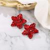 image:imageBriLove Stunning Gorgeous Rhinestone Marquise Simulated Pearl Floral StarShaped Stud Earrings for Women Summer Refreshing Seaside Idyllic HolidayRuby Color BlackTone