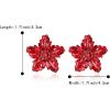 image:imageBriLove Stunning Gorgeous Rhinestone Marquise Simulated Pearl Floral StarShaped Stud Earrings for Women Summer Refreshing Seaside Idyllic HolidayRuby Color BlackTone