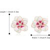 image:imageBriLove Stunning Shiny Rhinestone Layered Flower Leaf Enamel Stud Earrings for Women Summer Jewelry AccessoriesClear