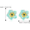 image:imageBriLove Stunning Shiny Rhinestone Layered Flower Leaf Enamel Stud Earrings for Women Summer Jewelry AccessoriesGreen