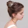 image:imageBriLove Wedding Bridal Hair Comb Hair Accessories with Crystal Bead Simulated Pearl Handmade Filigree for Women Clear SilverTone