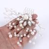 image:imageBriLove Wedding Bridal Hair Comb Hair Accessories with Crystal Bead Simulated Pearl Handmade Filigree for Women Clear SilverTone
