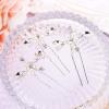 image:imageBriLove Wedding Bridal Hair Pin Set for Women Crystal Simulated Pearl MarquiseShape Leaf Hair Pins Clear SilverTone