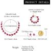 image:imageBriLove Wedding Jewelery Set for WomenShiny Gorgeous Crystal Marquise Cluster Pendant Necklace Stud Earrings Link Bracelet for Bridal Party Prom AccessoriesFuchsia GoldTone