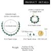 image:imageBriLove Wedding Jewelery Set for WomenShiny Gorgeous Crystal Marquise Cluster Pendant Necklace Stud Earrings Link Bracelet for Bridal Party Prom AccessoriesEmerald Color GoldTone
