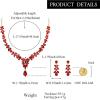 image:imageBriLove Wedding Jewelery Set for WomenShiny Gorgeous Crystal Marquise Teardrop Cluster Pendant Necklace Dangle Earrings for Bridal Party Prom AccessoriesRuby Color GoldTone