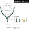 image:imageBriLove Wedding Jewelery Set for WomenShiny Gorgeous Crystal Marquise Teardrop Cluster Pendant Necklace Dangle Earrings for Bridal Party Prom AccessoriesEmerald Color GoldTone