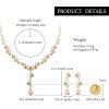 image:imageBriLove Wedding Jewelery Set for WomenShiny Gorgeous Crystal Teardrop Cluster Pendant Necklace Dangle Earrings for Bridal Party Prom AccessoriesChampagne GoldTone