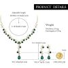 image:imageBriLove Wedding Jewelery Set for WomenShiny Gorgeous Crystal Teardrop Cluster Pendant Necklace Dangle Earrings for Bridal Party Prom AccessoriesEmerald Color GoldTone