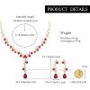 image:imageBriLove Wedding Jewelery Set for WomenShiny Gorgeous Crystal Teardrop Cluster Pendant Necklace Dangle Earrings for Bridal Party Prom AccessoriesRuby Color GoldTone