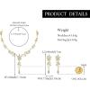 image:imageBriLove Wedding Jewelry Set for WomenShiny Gorgeous Crystal Marquise Leaf Flower Cluster YShape Pendnt Necklace Dangle Long Earrings for Bridal Party Prom AccessoriesClear GoldTone