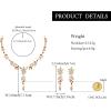 image:imageBriLove Wedding Jewelry Set for WomenShiny Gorgeous Crystal Marquise Leaf Flower Cluster YShape Pendnt Necklace Dangle Long Earrings for Bridal Party Prom AccessoriesRuby Color GoldTone