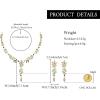 image:imageBriLove Wedding Jewelry Set for WomenShiny Gorgeous Crystal Marquise Leaf Flower Cluster YShape Pendnt Necklace Dangle Long Earrings for Bridal Party Prom AccessoriesEmerald Color GoldTone