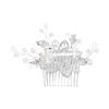 image:imageBriLove Womens Bohemian Boho Simulated Pearl Flower Handmade DIY Bendable Filigree Hair Comb Ivory Color Clear SilverTone