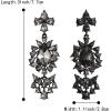 image:imageBriLove Womens Elegant Crystal Teardrop Flower Chandelier Dangle Earrings for Wedding Party PromGrey BlackTone