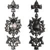 image:imageBriLove Womens Elegant Crystal Teardrop Flower Chandelier Dangle Earrings for Wedding Party PromGrey BlackTone
