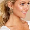 image:imageBriLove Womens Fashion Crystal Teardrop Vine Hoop Dangle EarringsChampagne Color Antiqued GoldTone