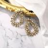 image:imageBriLove Womens Fashion Crystal Teardrop Vine Hoop Dangle EarringsChampagne Color Antiqued GoldTone