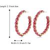 image:imageBriLove Womens Fashion Stunning Crystal Rhinestone Statement Hoop Dangle Earrings for Party Prom Fuchsia GoldTone