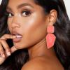 image:imageBriLove Womens Gorgeous Geometric Statement Dangle Drop Earrings for Party Prom Pink GoldTone