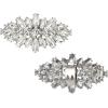 image:imageBriLove Womens Sparkling Austrian Crystal Rhinestones Marquise Shoe Clips Wedding Party Boots Decoration CharmsClear SilverTone