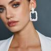 image:imageBriLove Womens Statement Drop Earrings Large Metal Rectangle Geometric Dangle Earring for Party PromCream