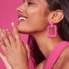 image:imageBriLove Womens Statement Drop Earrings Large Metal Rectangle Geometric Dangle Earring for Party PromHot Pink