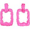 image:imageBriLove Womens Statement Drop Earrings Large Metal Rectangle Geometric Dangle Earring for Party PromHot Pink