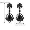 image:imageBriLove Womens Stunning Gorgeous LeafShaped Teardrop Crystal Rhinestone Wedding Bridal Drop Dangle Statement Earrings for Bride Bridesmaid Party Prom Black BlackTone