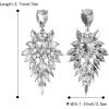 image:imageBriLove Womens Wedding Bridal Crystal Art Deco Marquise Teardrop Dangle Earrings for Brides01Clear SilverTone