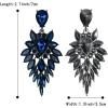 image:imageBriLove Womens Wedding Bridal Crystal Art Deco Marquise Teardrop Dangle Earrings for Brides02Sapphire Color BlackTone