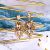 image:imageBriLove Womens Wedding Bridal Crystal Art Deco Marquise Teardrop Dangle Earrings for Brides03Champagne Color GoldTone