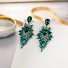 image:imageBriLove Womens Wedding Bridal Crystal Art Deco Marquise Teardrop Dangle Earrings for Brides05Emerald Color Silvertone