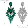 image:imageBriLove Womens Wedding Bridal Crystal Art Deco Marquise Teardrop Dangle Earrings for Brides05Emerald Color Silvertone