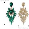 image:imageBriLove Womens Wedding Bridal Crystal Art Deco Marquise Teardrop Dangle Earrings for Brides07Emerald Color GoldTone
