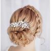 image:imageBriLove Womens Wedding Bridal Crystal Enamel Hibiscus Flower Hair Comb Clear SilverTone