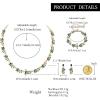 image:imageBriLove Womens Wedding Jewelery Set Leaf Flower Shiny Gorgeous Crystal Marquise Butterfly Cluster Statement Necklace Link Bracelet Dangle Earrings for Bridal Party Prom AccessoriesEmerald Color GoldTone