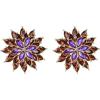 image:imageBriLove Art Deco Sparkling Crystal Marquise Flower Stud Earrings for WomenPurple GoldTone