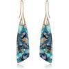 image:imageBriLove Dainty Elegant Natural Stone Unique Irregular Lightweight Dangle Drop Earrings Jewelry Gift for Birthday Party Prom AccessoriesBlue