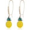 image:imageBriLove Fashion Funny Pineapple Fruit Dangle Earrings for WomenSpakling Full Rhinestone Enamel Trendy Hook Earrigns Party Prom AccessoriesYellow GoldTone
