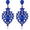 image:imageBriLove Gorgeous Shiny Rhinestones Big Teardrop Cluster Leaf Shape Dangle Earrings for Women Wedding Party Prom Jewelry AccessoryRoyal Blue BlackTone