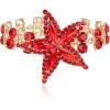 image:imageBriLove Gorgeous Stunning Crystal Rhinestone Marquise StarShape Link Bracelet for Women Party Prom Summer Seaside Idyllic HolidayRuby Color GoldTone