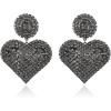 image:imageBriLove Gorgeous Stunning Heart Earrings for WomenFashion Sparkle Full Crystal Dangle Drop Earring for Wedding Party PromGrey BlackTone