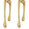 image:imageBriLove Minimalist Teardrop Front Back Dangle Drop Earrings for Women Unique Simple Thick Line Dangling Fashion Jewelry Gifts for Prom Party Daily Wear AccessoriesGold