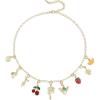 image:imageBriLove Personalized Creative Fruit Bee Choker Necklace for WomenShiny Rhinestone Enamel Trendy Jewelry for Summer Beach Outfit AccessoriesMulticolor GoldTone